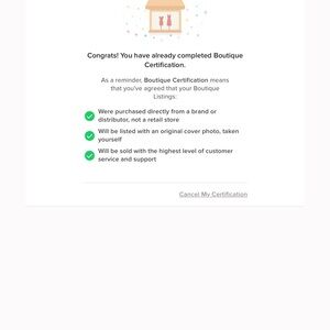 Boutique Certification Completion Notice